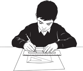 Black and White Silhouette of a Man Reading a Book