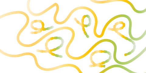 Abstract background with flowing colorful lines in shades of yellow and green with brown, abstract flowing gradient wave line pattern on creativity geometric shapes seamless design background. © Abu Bokkor Siddique