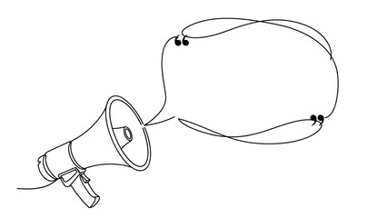 Obraz premium Megaphone with speech bubble illustration