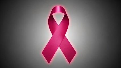 Symbol of hope: a glowing pink ribbon for breast cancer awareness and support