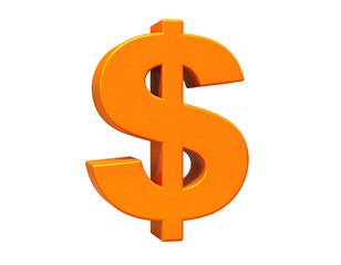 Obraz premium A 3D rendered orange dollar sign against a black backdrop