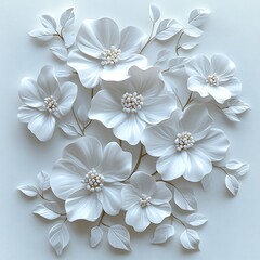 Golden stem white flower high resolution picture