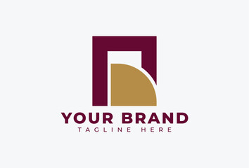 Abstract Geometric Square Logo Design Element