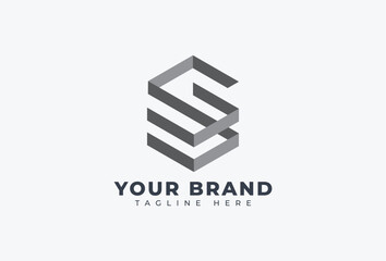 Abstract Hexagon Letter S Logo Design Templates