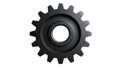 3D rendered, isolated gear on black background, showcasing intricate mechanical details