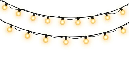 Bright glowing string lights create a warm, inviting festive atmosphere, perfect for celebrations, holidays, special events, and adding a cozy decorative touch to any indoor or outdoor setting