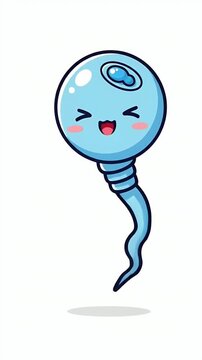Cute Cartoon Sperm Character Icon Motion Animation Loop Background Footage