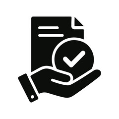 hand holding document with check mark