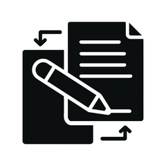 icon of pencil on documents with arrows