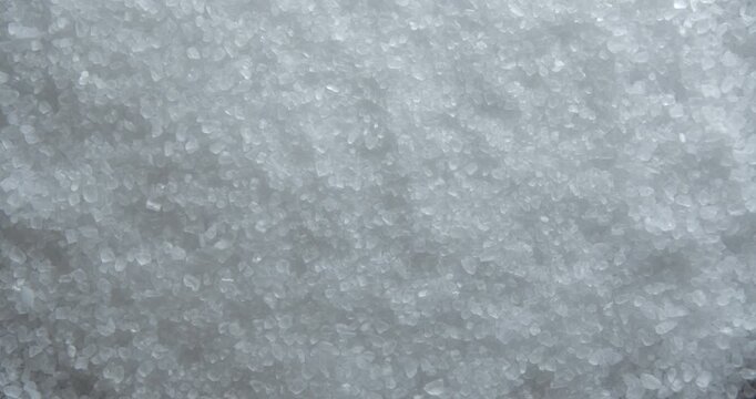 Salt close up studio shot over rotating