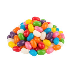 Colorful jelly beans isolated on transparent background