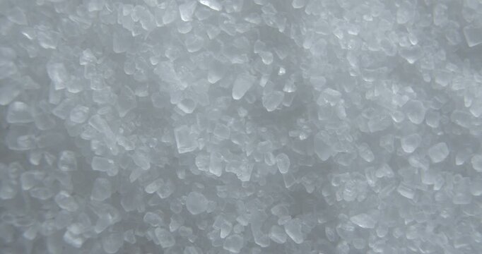 Salt close up studio shot over rotating