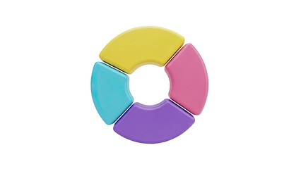 Obraz premium 3D Colorful Pie Chart Segments on Transparent Background
