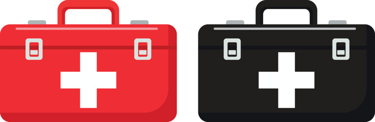 Obraz premium Medical First Aid Kit Icon Vector for Healthcare, Emergency and Hospital Design