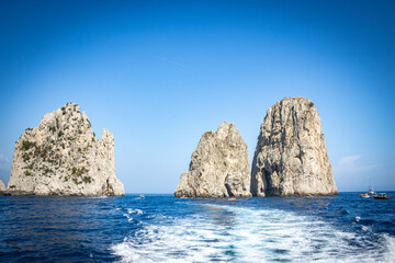 Faraglioni, rock formations, capri, naples, napoli, italy, europe, mediterranean