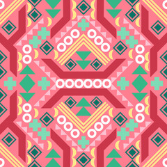 Geometric oriental pattern design for background, wallpaper, wrapping, fabric, textile fashion wearing, Vector Geometric pattern illustration embroidery style. Geometric background.