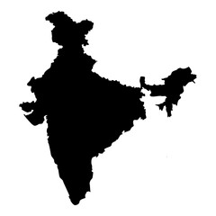india blank map without nicobar and andaman islands vector