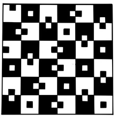 Abstract Geometric Checkerboard Pattern with Inverted Square Elements