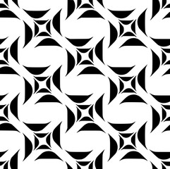 Abstract Islamic Geometric Seamless Pattern in Black and White.