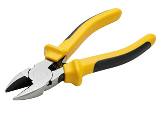 Yellow handled pliers isolated on transparent background