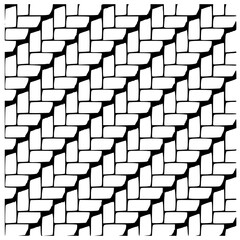 Black and white hand-drawn brick pattern, seamless masonry wall texture.