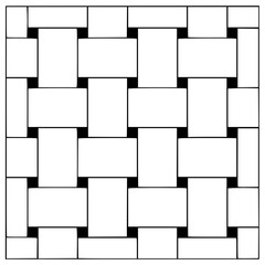 Minimalist Black and White Basketweave Geometric Seamless Pattern Background