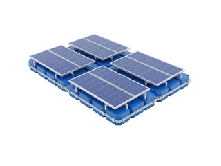 Plastic pallet with six interlocking panels isolated on transparent background
