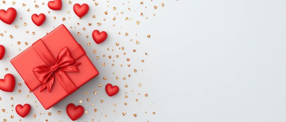 Valentine romance gift surprise occasion celebrated with heart-shaped decor elegant presentation joyful atmosphere