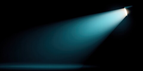Dramatic spotlight beam on dark background for presentations and stage design