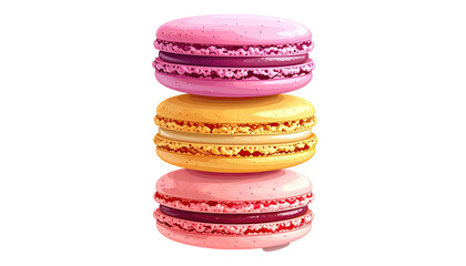 Stacked, colorful, delicious cookies with filled cream centers