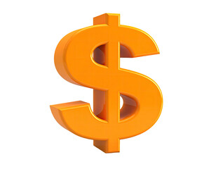 Obraz premium Shiny, golden 3D dollar symbol stands out on a black background