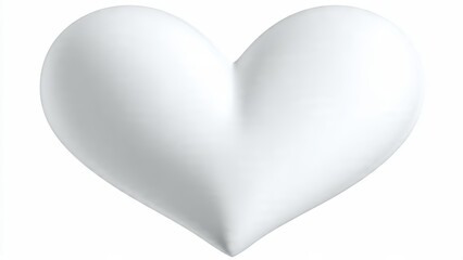Fototapeta premium Minimalist white heart shape on a clean white background, representing love, purity, and simplicity.