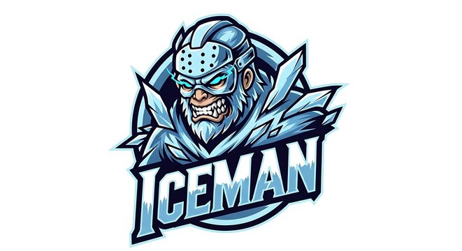 Iceman Mascot Logo Design for Esports Gaming Team or Brand Identity.