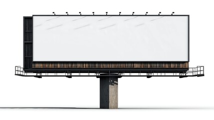 Obraz premium Empty advertising billboard frame Isolated on transparent background