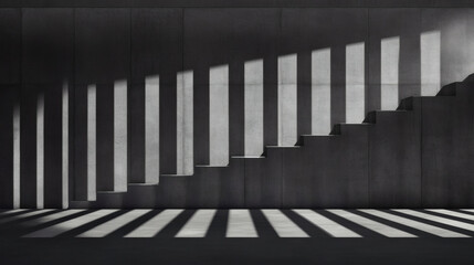Shadow stair abstract minimal background texture concrete wall stairway light pattern architecture indoor design modern geometric line step monochrome