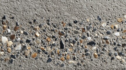 Exposed aggregate concrete texture, rough cement surface embedded with small stones and pebbles, tactile construction material background, even lighting, high definition detail 