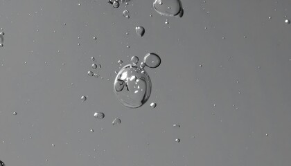 Bubbles dance in grayscale liquid