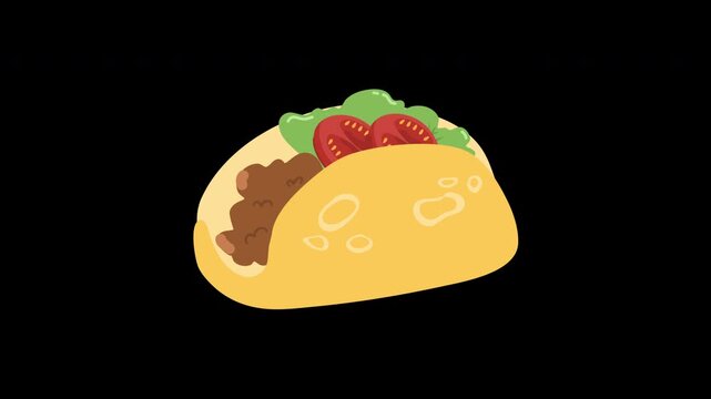 Taco video animation, food, delicious