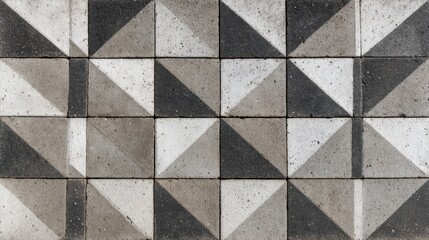 Geometric concrete tiles texture, square grid pattern, seamless cement floor 