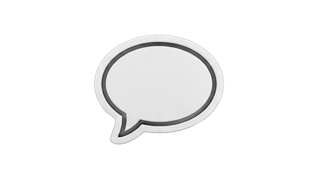 3D Empty speech bubble icon on transparent background - Powered by Adobe