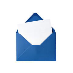 Blue envelope with a blank letter inside.