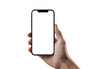 Hand Holding Modern Smartphone with Blank Screen