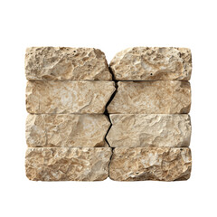 Stack of Eight Beige Stone Blocks with Textured Surface