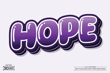Hope 3D editable text effect