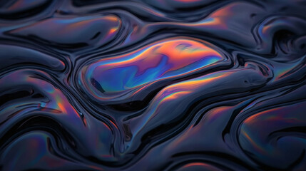 Abstract background texture liquid metal iridescent wave fluid glossy dark surface digital art pattern design vibrant color reflection