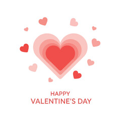 Layered Heart With Small Hearts  Happy Valentine's Day Text