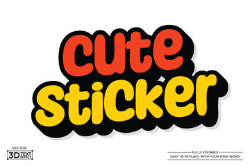 Sticker 3D editable text effect