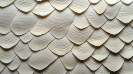 White scale pattern background texture with layered abstract surface detail and soft light creating organic design element for modern decor and creative layout concept art