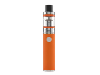Orange electronic cigarette vape pen isolated on transparent background