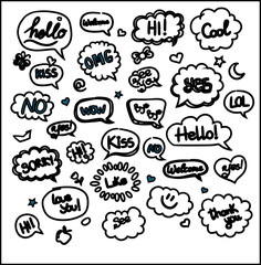 Fototapeta premium doodle speech bubbles